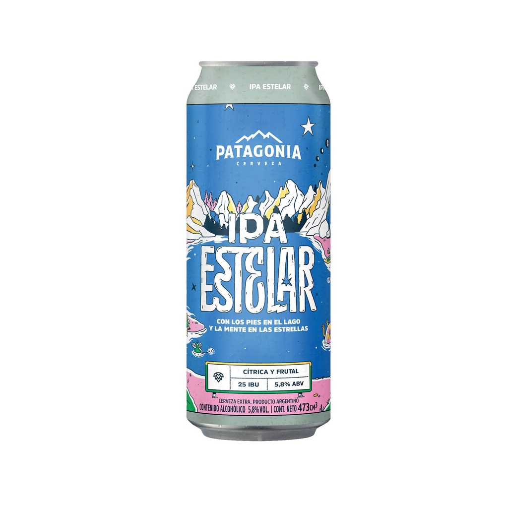 CERVEZA PATAGONIA IPA ESTELAR LATA 473CC