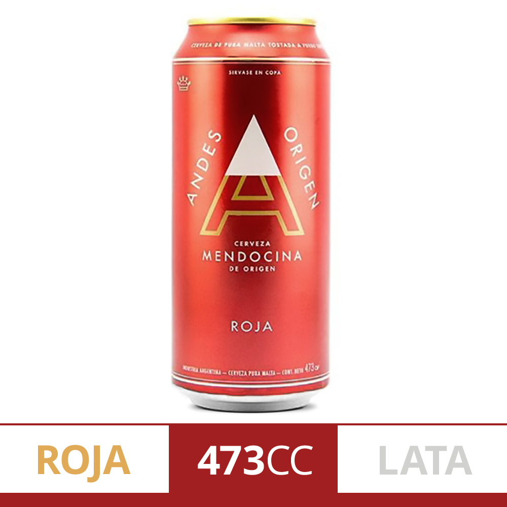 CERVEZA ANDES ORIGEN ROJA LATA 473CC