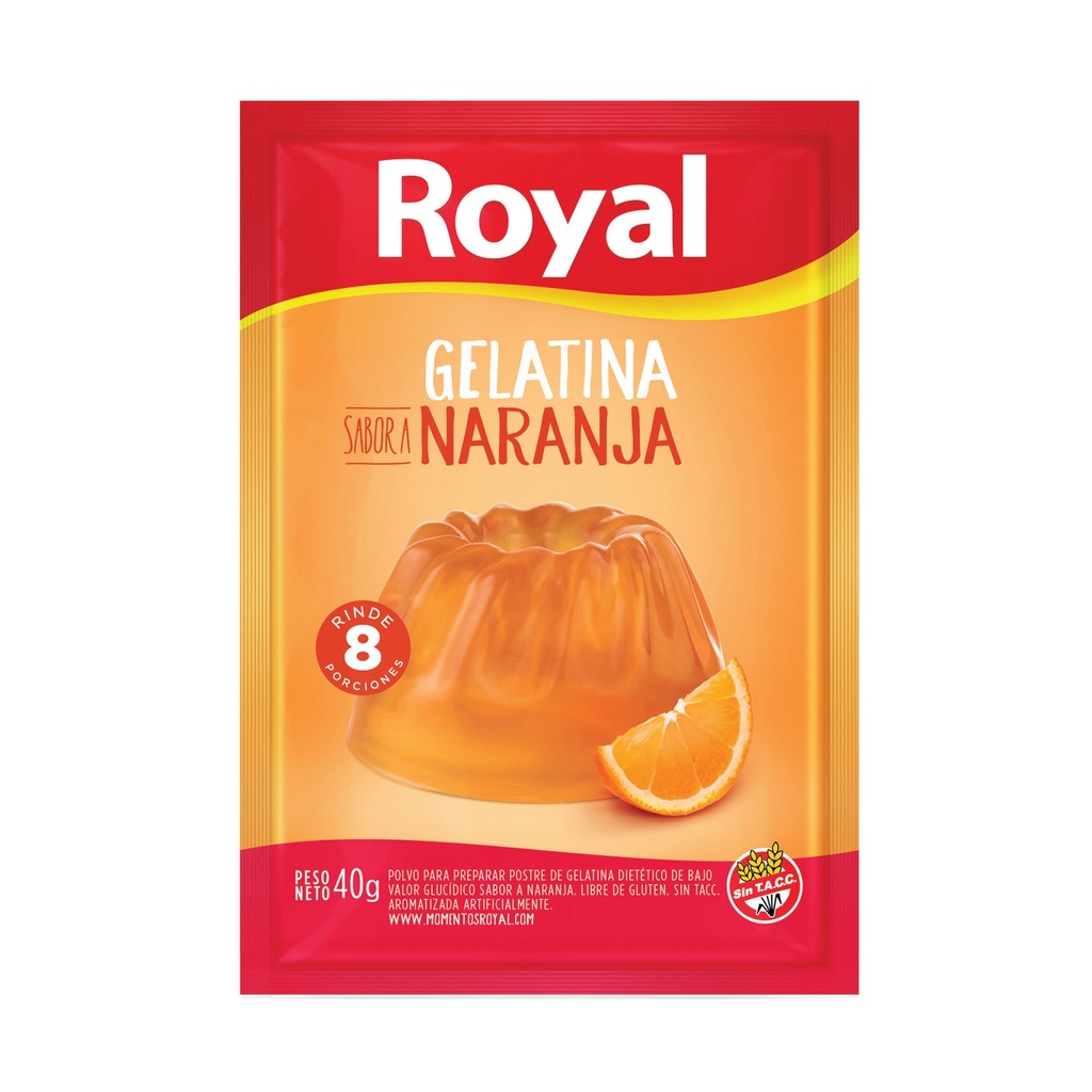 GELATINA NARANJA ROYAL 25G.  S.TACC