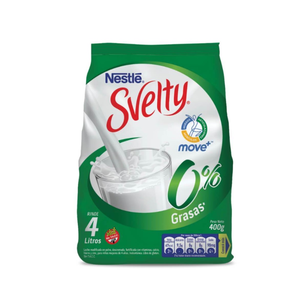 LECHE POLVO SVELTY 370G S.TACC