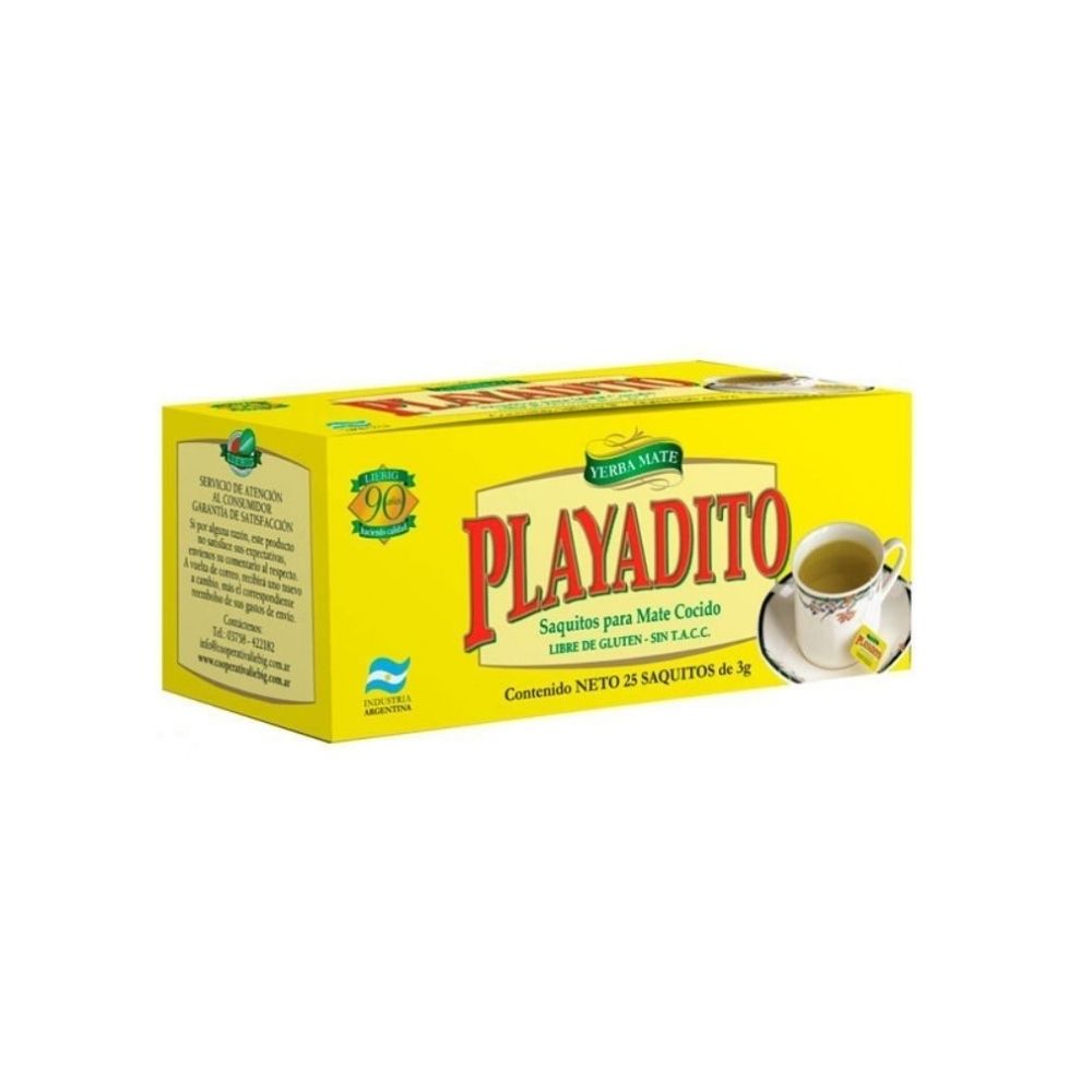 MATE COCIDO SAQUITO PLAYADITO 25 SAQUITOS