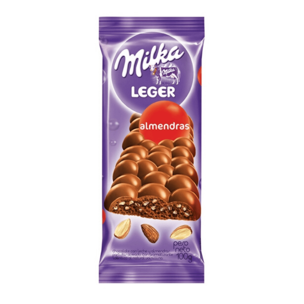 CHOCOLATE MILKA LEGER ALMENDRAS 100G