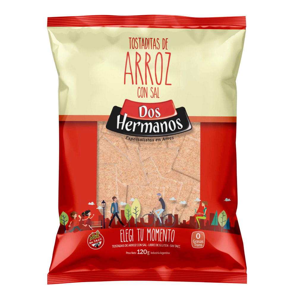 DOS HERMANOS TOSTADAS ARROZ  120 GR.S.TACC