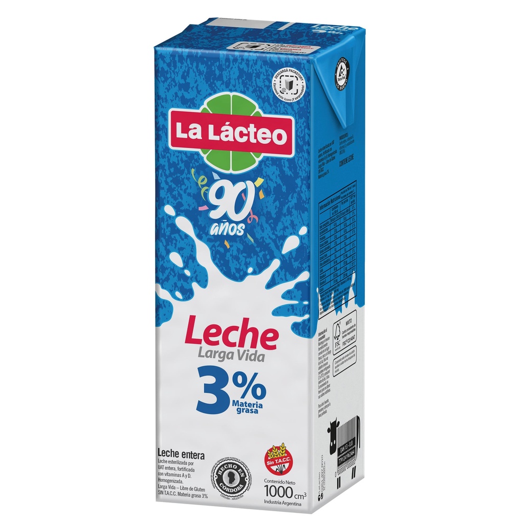 LECHE UAT ENTERA LA LACTEO 1LT