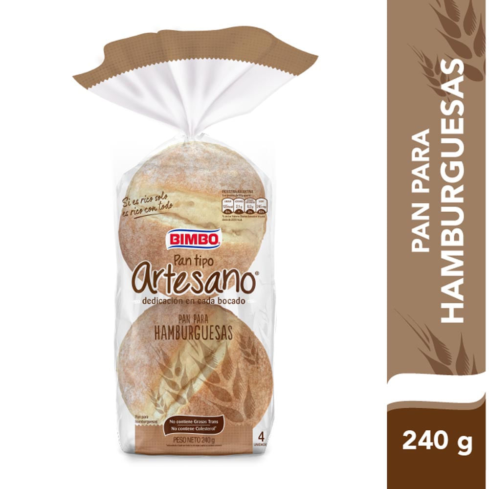 PAN BIMBO HAMBURGUESA ARTESANO 240G