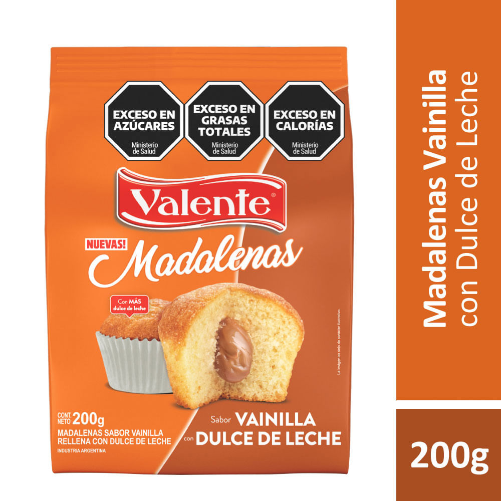 MAGDALENAS VALENTES CON D. DE LECHE 200GR.