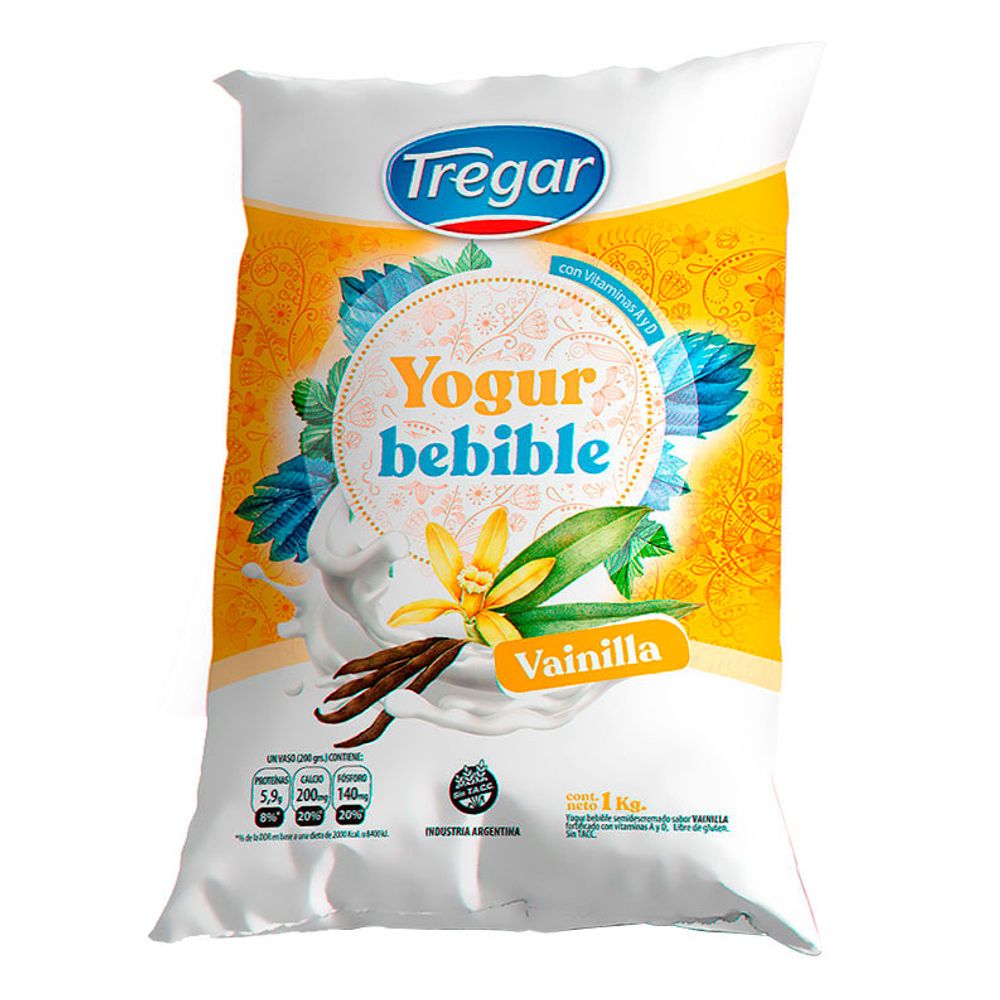 YOGURT SACHET VAINILLA TREGAR 1K S.TACC