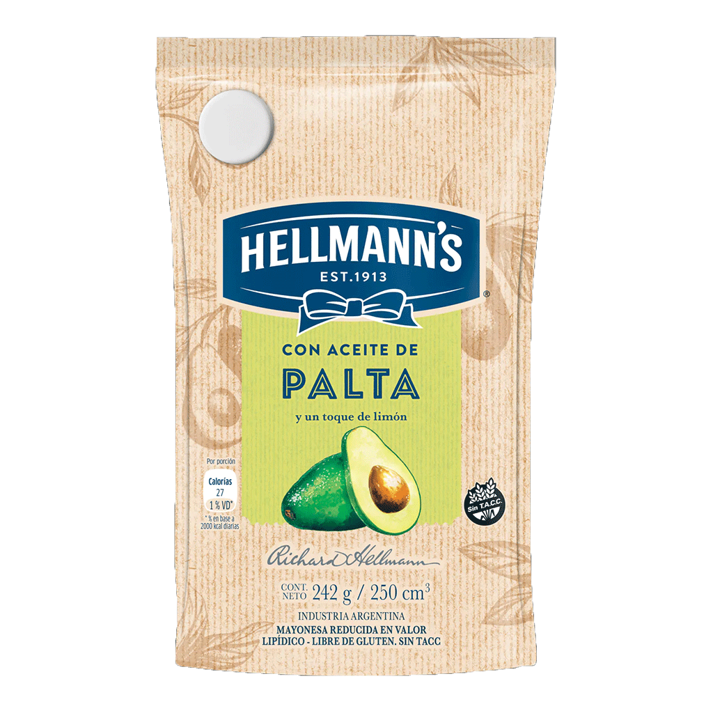 MAYONESA HELLMANN´S ACEITE DE PALTA 250CM S.TACC.