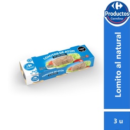 LOMITOS DE ATUN AL NATURAL CARREFOUR  80GR. " XUNIDAD"